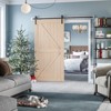 SMARTSTANDARD 84 in. Height K Shape Natural Wood Interior Barn Door (No Hardware Included) - 2 of 4