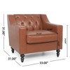 33" Fabric Contemporary Club Chair with Button-Tufted Diamond Stitch, Sloped Arms and Birch Wood Legs - 4 of 4