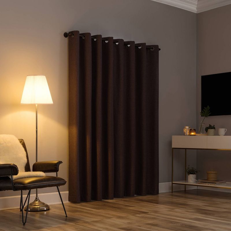 Tyrell Tonal Textured Draft Shield Fleece Insulated 100% Blackout Grommet Top Curtain Panel - Sun Zero, 3 of 9