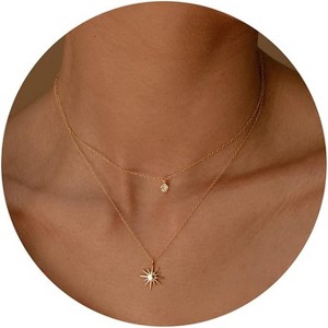 Dainty Diamond Necklace: 14K Gold/Silver Plated CZ Choker, Sterling Silver Women's Trendy Jewelry Gift - 1 of 4