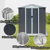 Syemin Storage Sheds 6'x4' Outdoor Metal Storage Shed for Garden Tools Lockable Door with Lockable Door Floor Frame, Gray, 74.5"*45.3"*72.2" - 4 of 4