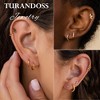 Turandoss 4Pair Gold Silver Hoop Huggie Earrings for Women Men, Surgical Stainless Steel Hypoallergenic Cartilage Hoop Earring Stack, Christmas Gifts - 3 of 4
