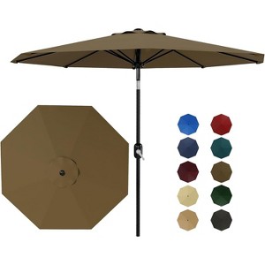 Jojoka 9Ft Patio Umbrella,8 Sturdy Ribs Outdoor Table Umbrella with Crank Lift & Push Button Tilt - 1 of 4