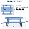 COWLOWN Blue 72" Expanded Metal Rectangular Picnic Table with Convenient Umbrella Hole for Outdoor Gatherings - 4 of 4