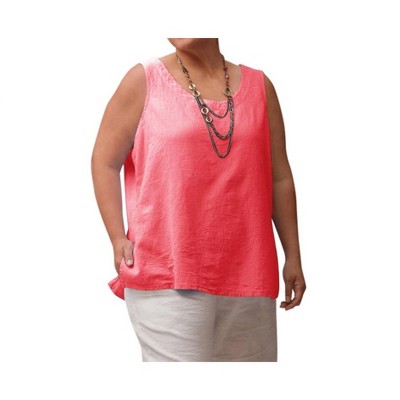 Women's Crinkle Cotton Sleeveless Top - Plus - On The Plus Side
