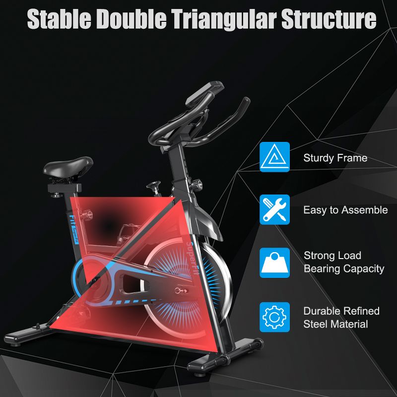 SuperFit Indoor Cycling Stationary Bike Belt Drive Adjustable Resistance, 4 of 11