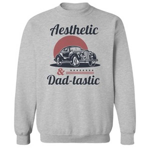 Rerun Island Men's Aesthetic Dad Tastic Long Sleeve Graphic Cotton Pullover Sweatshirt - 1 of 2