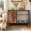 Gulches Ultimate Solution for Pet Owners: Dog Food Storage Cabinet with Raised Bowls Combo In Black - 2 of 4