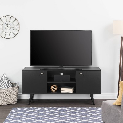 Mid-Century Modern TV Stand for TVs up to 65" Black - Prepac