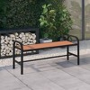 vidaXL Patio Bench, 49" Steel and WPC Brown and Black - 2 of 4