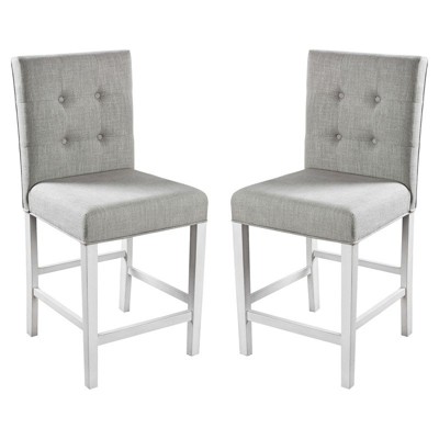 NicBex 2pc Dining Chair Kitchen Upholstered Dining Room Furniture Wooden Bufted Accent Chair with Cushion Seats,Gray
