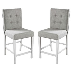 NicBex 2pc Dining Chair Kitchen Upholstered Dining Room Furniture Wooden Bufted Accent Chair with Cushion Seats,Gray - 1 of 4