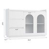 48" Modern Sideboard Buffet Cabinets with Glass Doors, 3 Led Lights and 3 Drawers, Coffee Bar Storage Cabinet for Kitchen, Dining Room - 3 of 4