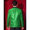 Lars Amadeus Men's Peak Lapel Disco Prom Wedding Party Tuxedo Sequin Blazer - 3 of 4
