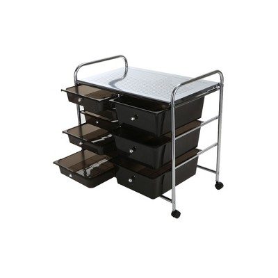 Mind Reader Storage Drawer Rolling Utility Cart, 6 Drawer Organizer, White
