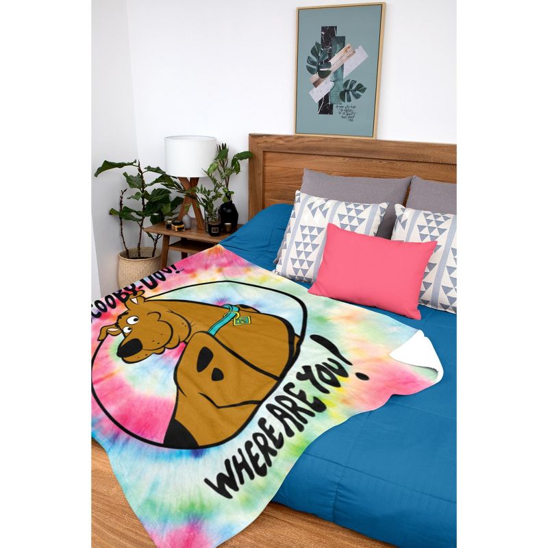 Scooby Doo Where Are You? Tie Dye Silk Touch Throw Blanket Multicoloured, 2 of 4