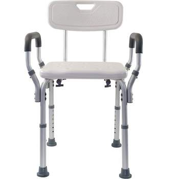 MPM Essential Spa Bathtub Shower Lift Chair, Adjustable Bath Seat, Portable Shower Bench, Tool-Free Assembly, Bathroom Lift Chair with Arms and Back