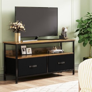 TV Schrank, Lowboard, TV Bank, Fernsehtisch Aus Holz, TV Board, Fernsehschrank Mit 2 Schubladen Und Regalen, TV Regal f¨¹r Fernseher Bis Zu 55 Zoll - 1 of 4