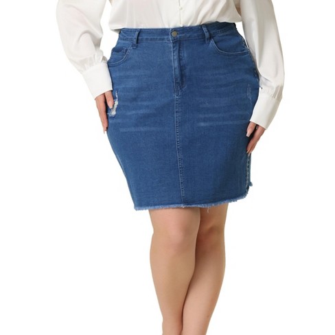 Denim pencil hotsell skirt plus size