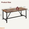70.87 " Large Durable Farmhouse Dining Table w/ Wood Grain Engineered Panels & Sturdy Black Metal Legs Seats 6-8 - 3 of 4