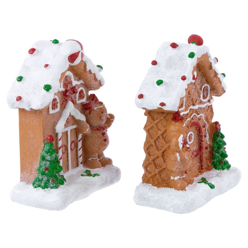 Northlight Set of 2 Gingerbread Houses With Gingerbread Boy and Girl Christmas Decoration 5", 4 of 7