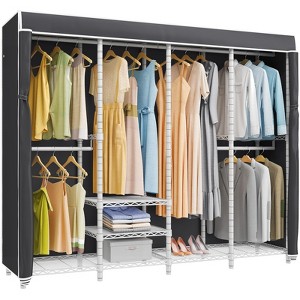 VIPEK V40C Plus Heavy Duty Clothes Rack with Cover, Extra Large Covered Wardrobe Closet Black Rack with Polyester Fabric Cover, Max Load 1300lbs - 1 of 4