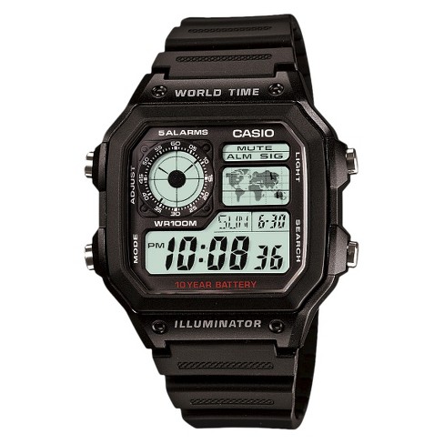 Casio Men's World Time Watch - Black (AE1200WH-1AV)