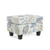 Christopher Knight Home Spield Contemporary Wood Frame Upholstered Ottoman, Beige/Blue - image 4 of 4