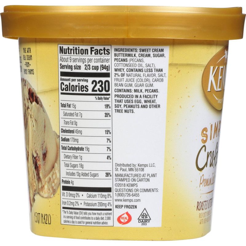 Kemps Simply Crafted Roasted Butter Pecan Ice Cream - 48oz, 3 of 7