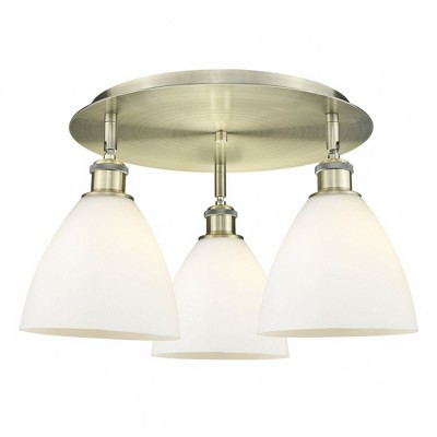 Bristol Glass - 3 Light Flush Mount In Industrial Style-10 Inches Tall and 19.25 Inches Wide