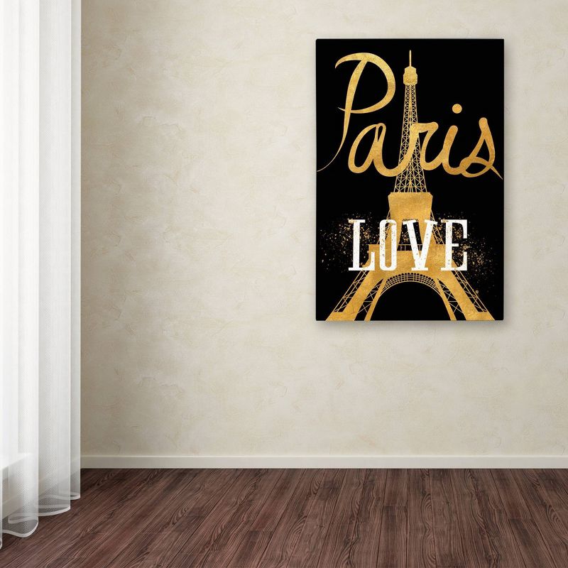 Lisa Powell Braun Paris Love Unframed Wall Canvas - Trademark Fine Art, 3 of 5