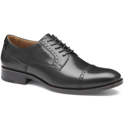 Johnston & Murphy Men's Reeve Cap Toe Dress Casual Lace-Up Shoe, Black Full Grain, Size 10 W