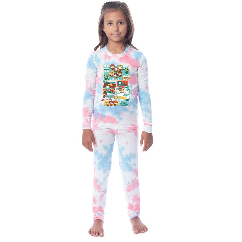 Harry Potter Kids' Chibi Character Girls Boys 2 Piece Tight Fit Pajama Set Multicolored, 1 of 4