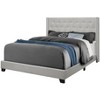 Monarch Specialties Bed Queen Size Platform Bedroom Frame Upholstered Velvet Wood Legs Grey Transitional - 4 of 4