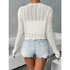Coolmee Women's Crop Tie Front Cardigan Summer Lightweight Cardigan Knit Shrug Sweaters - 2 of 4