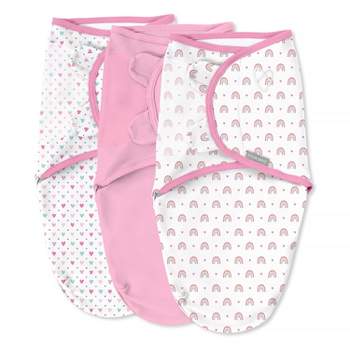 SwaddleMe by Ingenuity Original Swaddle Wrap - Over The Rainbow - S/M - 0-3 Months 3pk