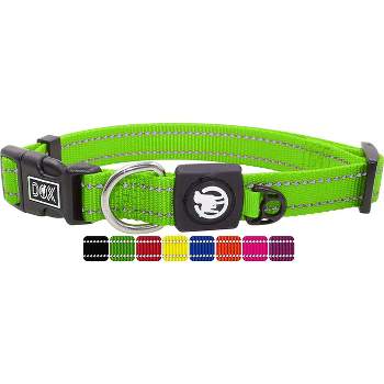 DDOXX Reflective Nylon Dog Collar - Small - Green