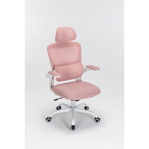 NicBex Swivel Rolling Mesh Office Chair,Adjustable High Back Chair with Lumbar Support and Flip-up Arms for Work Study Gaming,Pink - 1 of 4