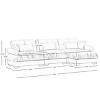 5 Pieces Sofa With Ottoman, 4 Seater Sectional Sofas Large With Waist Pillow And Throw Pillows, Large L Shape Sofa For Living Room-Cuddlewood - 4 of 4