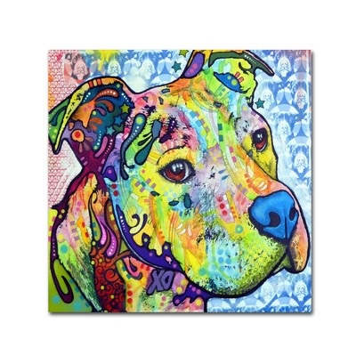 Dean Russo Thoughtful Pitbull III Matte Canvas Art 24x24