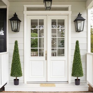 Sapphtopaz Conical Topiary Cedar Trees, Artificial Tree with Pot, Faux Plants Artificial Trees, Evergreen Shrubs and Bushes, Home Decor - 1 of 4