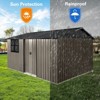 10x12 FT Metal Sheds & Outdoor Storage,Waterproof Large Backyard Shed House W/Acrylic Window and Sliding Door - 4 of 4