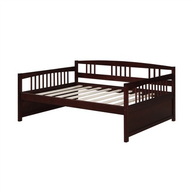 Espresso Pine Full Size Daybed with Slats and Headboard
