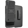 Nakedcellphone Combo for Samsung Galaxy A01 - Ring Grip/Stand Case and Belt Clip Holster - Black - 2 of 4