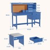 Kids Desk and Chair Set, Wooden Study Table with Adjustable Tilt Desktop, Drawers & Cork Board - Children School Learning Desk Set for Kids Ages 3-8 - 2 of 4
