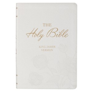 KJV Bible Super Giant Print Faux Leather White - (Leather Bound) - 1 of 1
