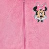 Disney Minnie Mouse Girls Zip Up Coral Fleece Hoodie with Bow and Ears for Toddler and Big Kids - 3 of 4
