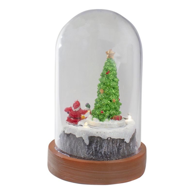 Northlight 7" Lighted Santa and Christmas Tree Cloche Style Decoration, 5 of 6