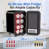 YASHE Mini Fridge, 6 Liter/8 Can 110V AC/DC Portable Thermoelectric Cooler Refrigerators for Bedroom, Skincare, Beverage, Office, Dorm Room and Car - 2 of 4