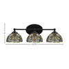 Toltec Lighting Capri 3 - Light Vanity in  Matte Black with 7" Kaleidoscope Art Glass Shade - 2 of 2